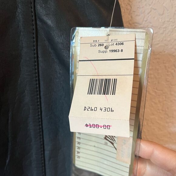 Quality vintage 90’s deadstock patchwork Black Leather Skirt 4 western cowgirl - Picture 3 of 9